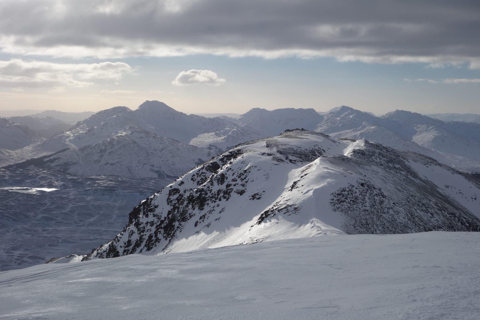 The South Top of Ben Challum from the main summit, where the group became lost in a white-out