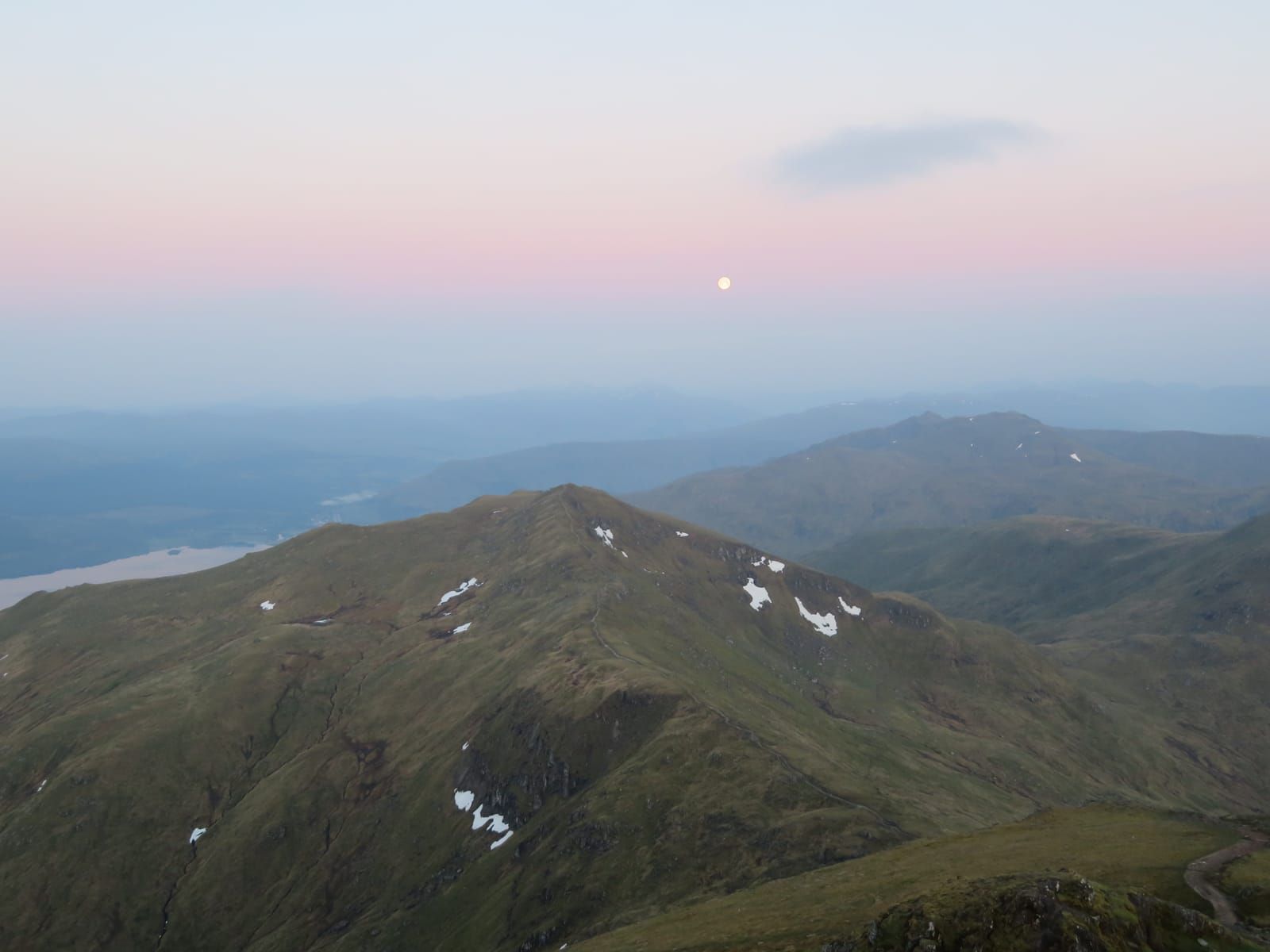 The Flower Moon rises over Beinn Ghlas on the Ben Lawers range
